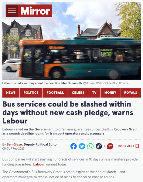 ‘Bus cuts’ back in the news – BusAndTrainUser