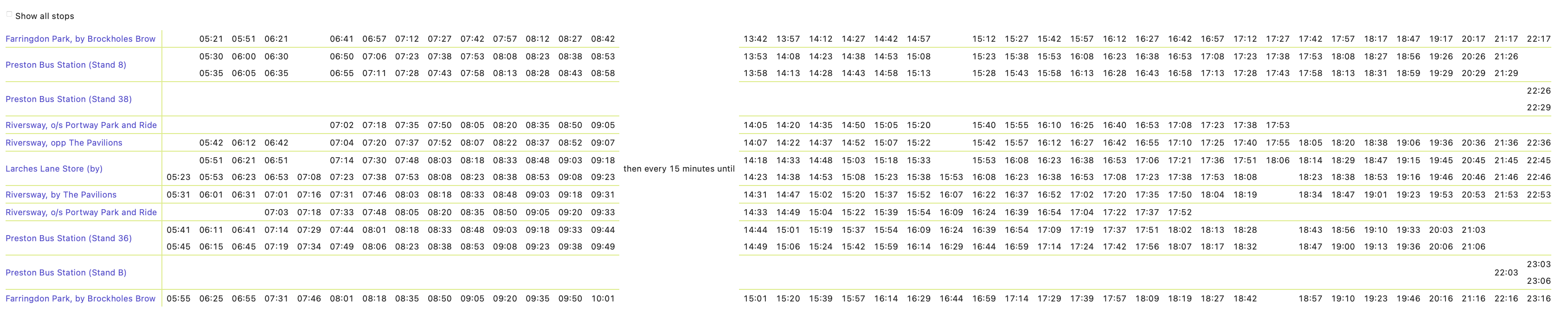 Every route 100. 17 of 26. – BusAndTrainUser